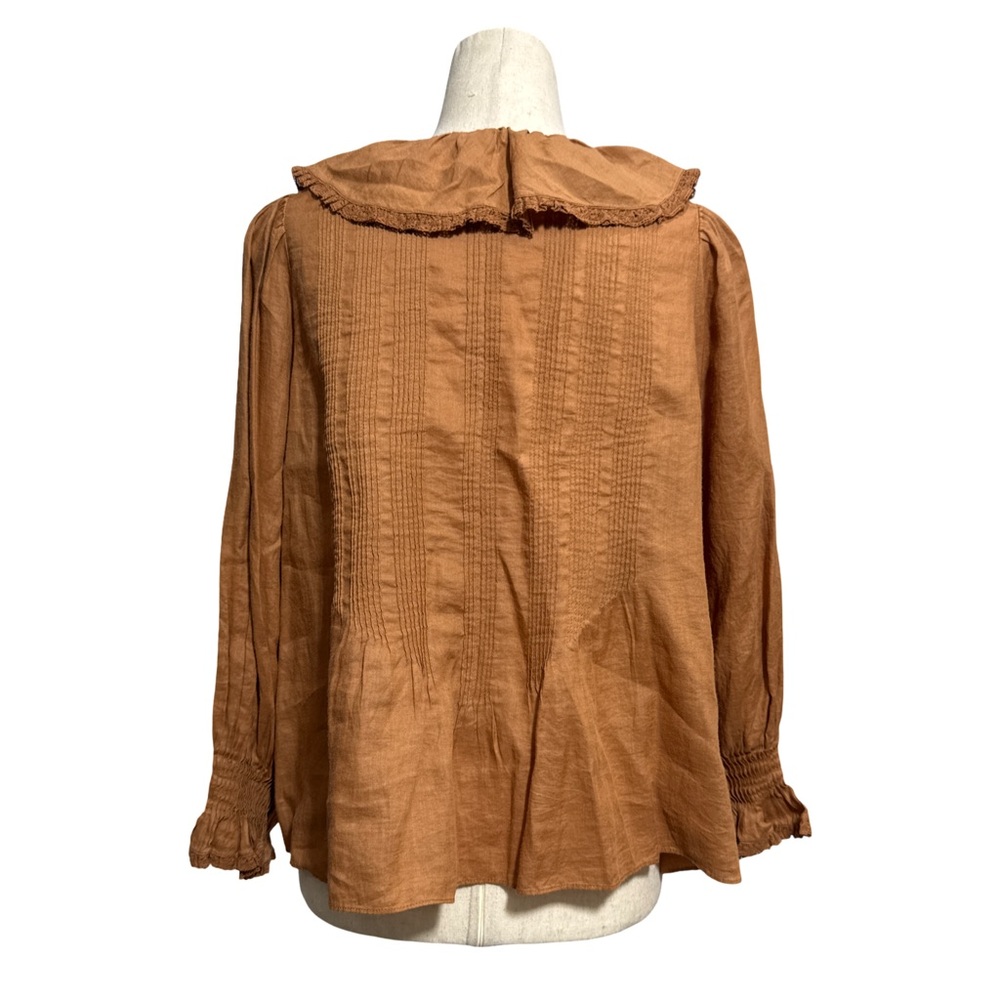 Doen Rust Ruffle-Front Blouse - Picture 4 of 10